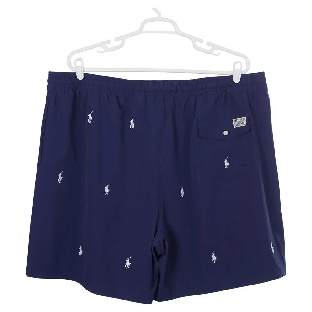 NWOT Polo Ralph Lauren Traveler Swim Trunks 4XLT Blue Pony Pockets Lined Shorts